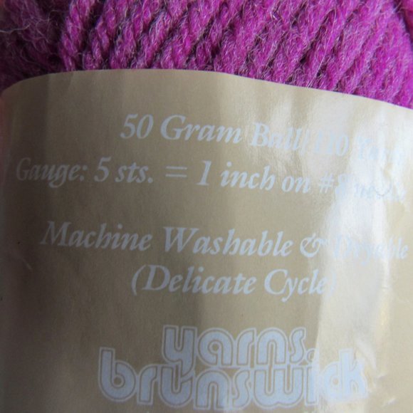 10sks Regal Orlon/Wool Yarn, color Fuschia; 50g each; - Picture 3 of 3